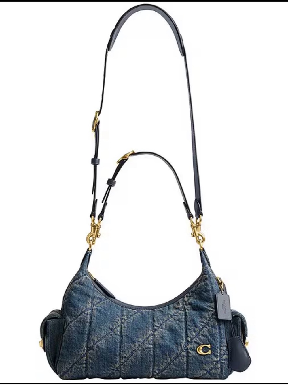 Juliet Soft Quilted Loved Denim Pocket Bag 30